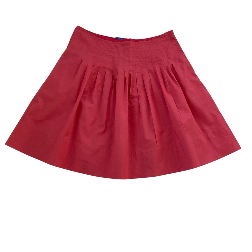 Martin + Osa Pleated A-Line Mini Skirt Sz 0 Orange 
Preppy Cotton Lined Feminine